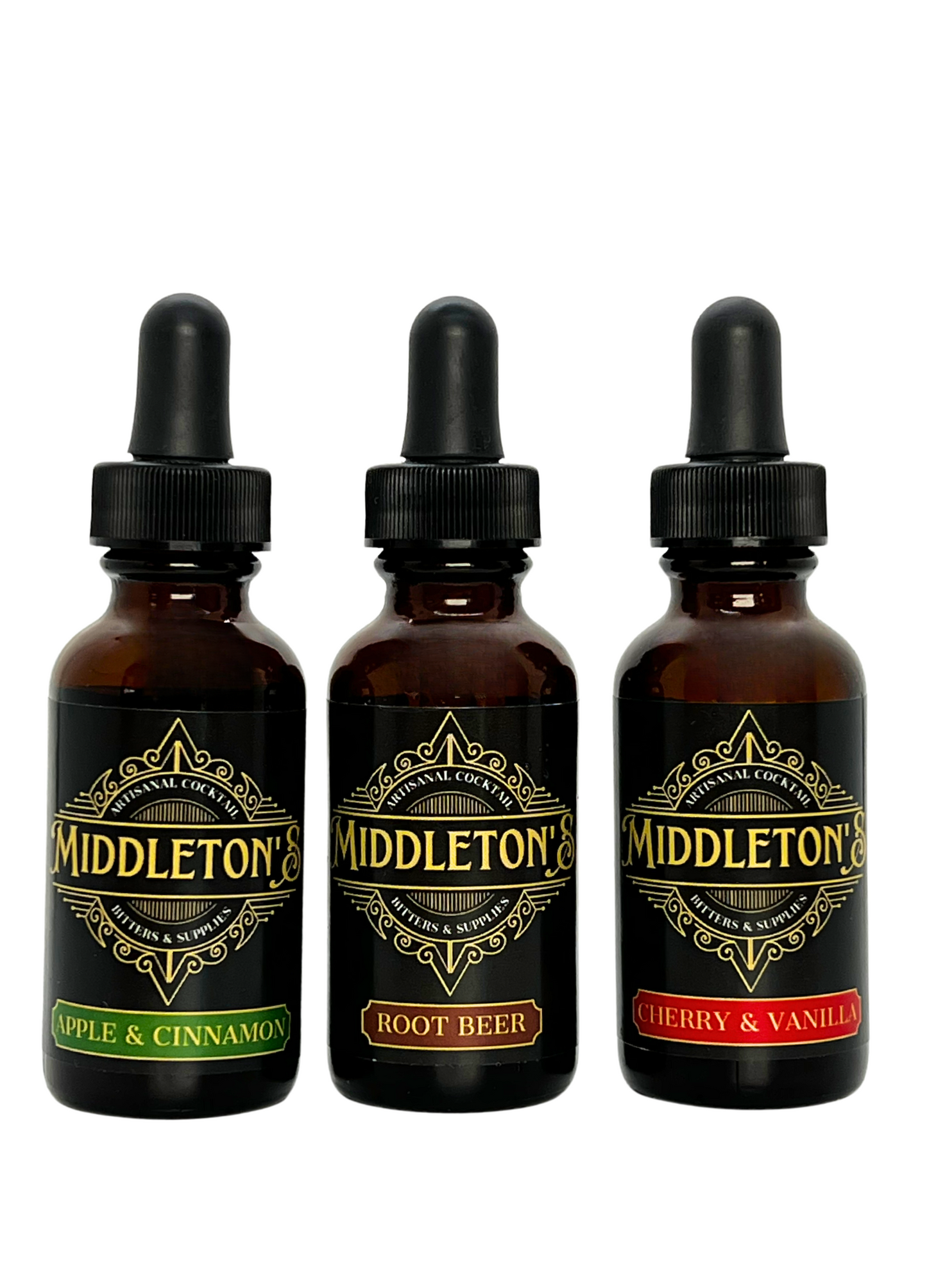 Middleton's Amber Prohibition Gift Set featuring premium bitters for crafting Old Fashioned cocktails and other dark spirit drinks